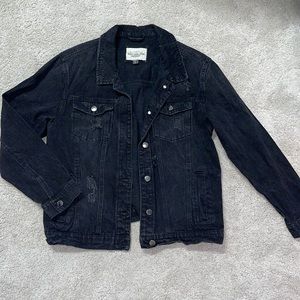 Black distressed jean jacket